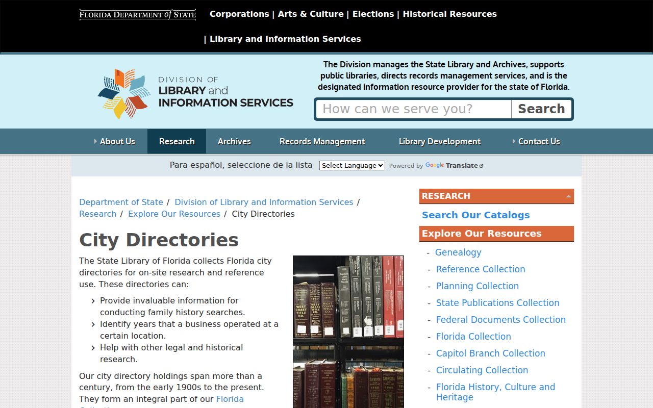 State Library holdings for the Winter Park city directory search