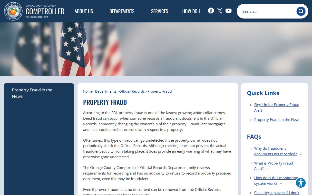 Winter Park previous residents Orange County property fraud alert
