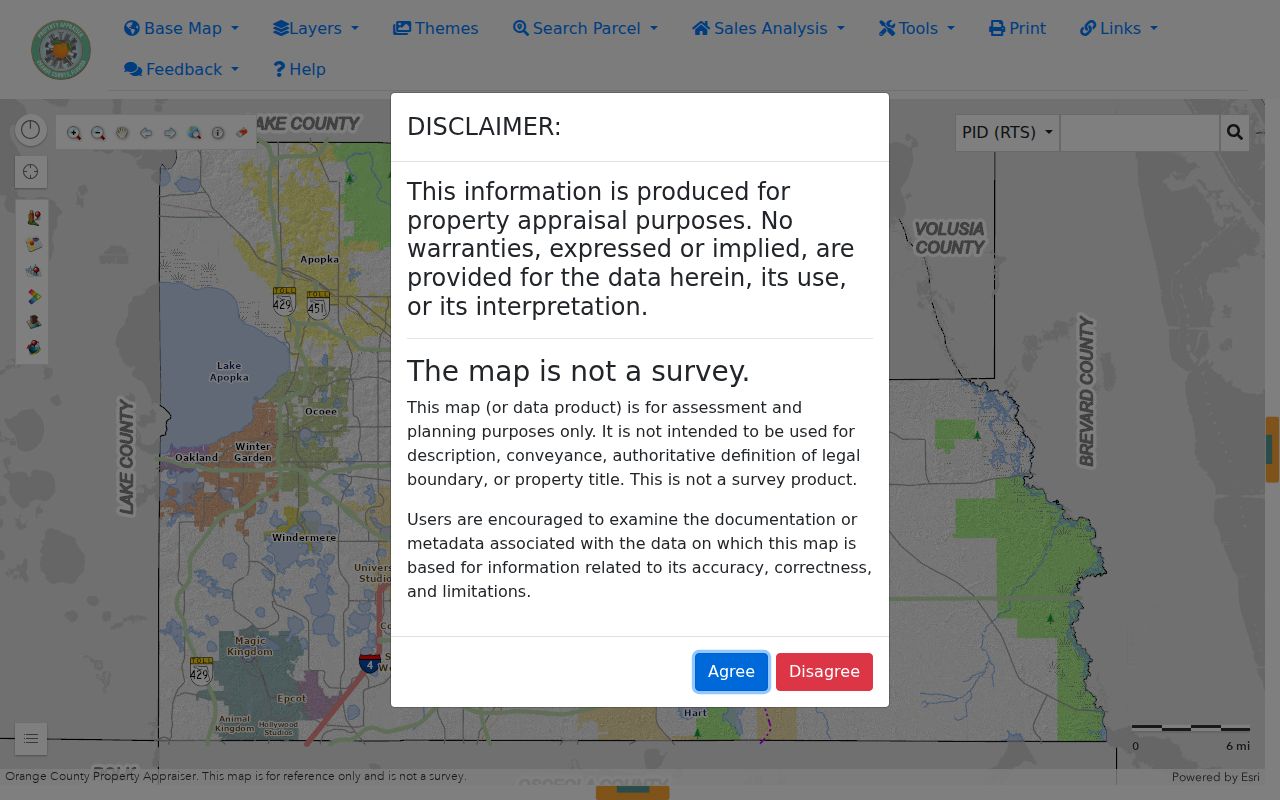 OCPA Webmap for the Winter Park street directory by address